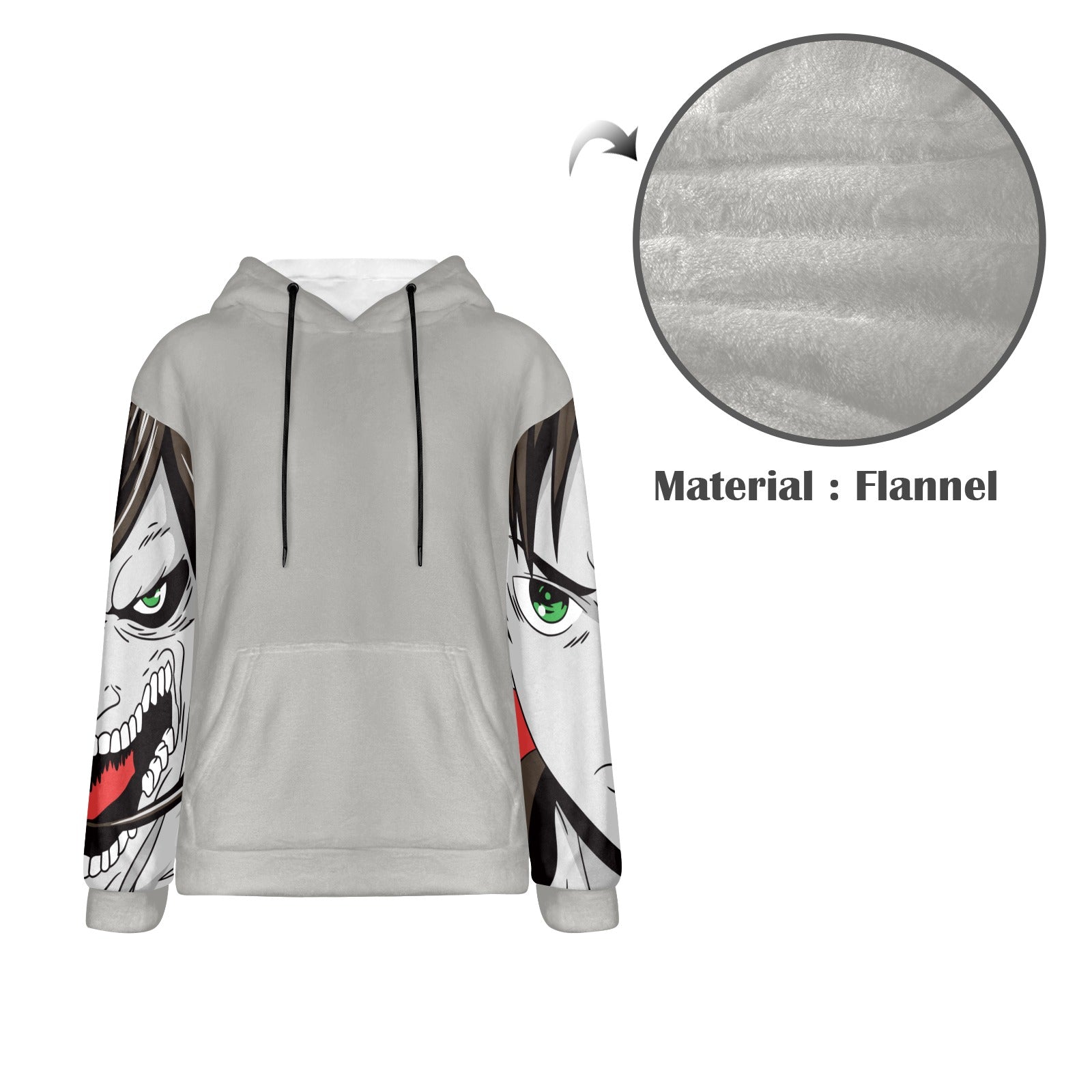 Men's Attack on Titan Anime Flannel Hoodie