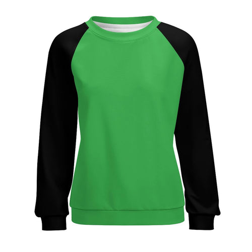 Women's Green & Black Solid Sweatshirt
