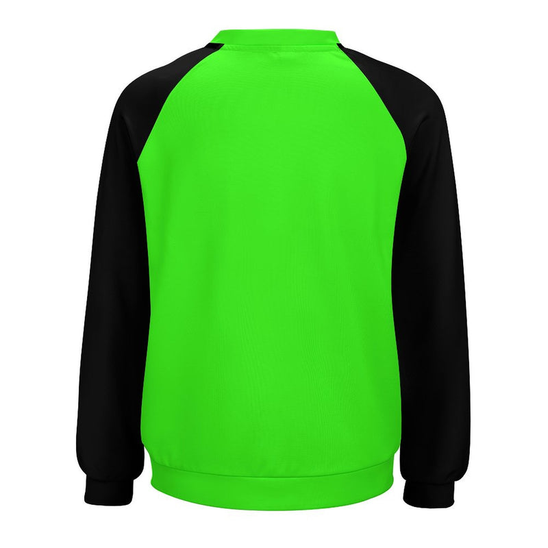 Women's Electric Green & Black Solid Sweatshirt