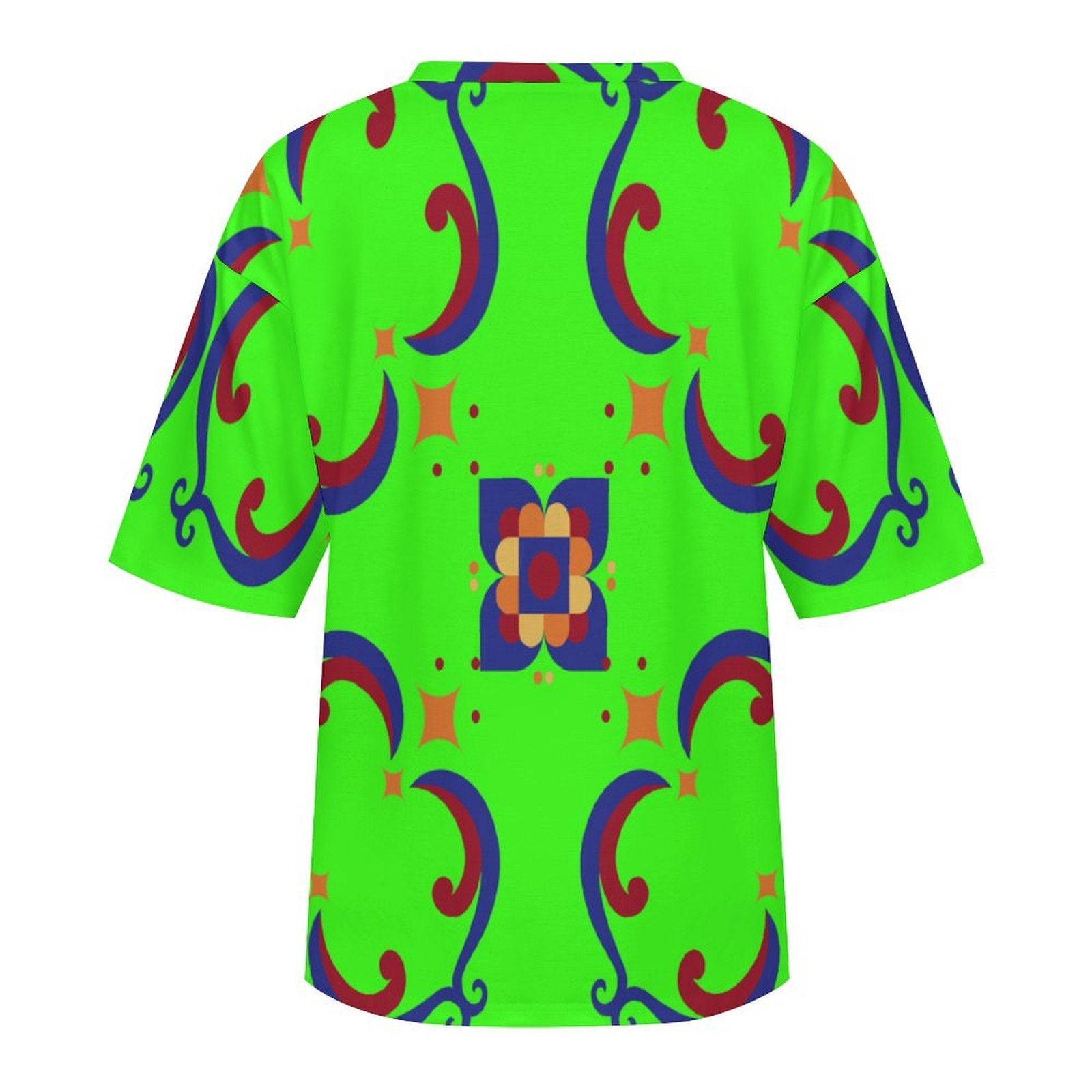 Women's Geometric Pattern Acid & Punk Oversized T-shirt