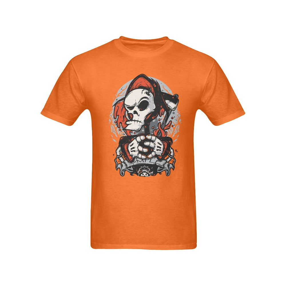 Men's Drip Skull Streetwear Classic Fit T-shirt