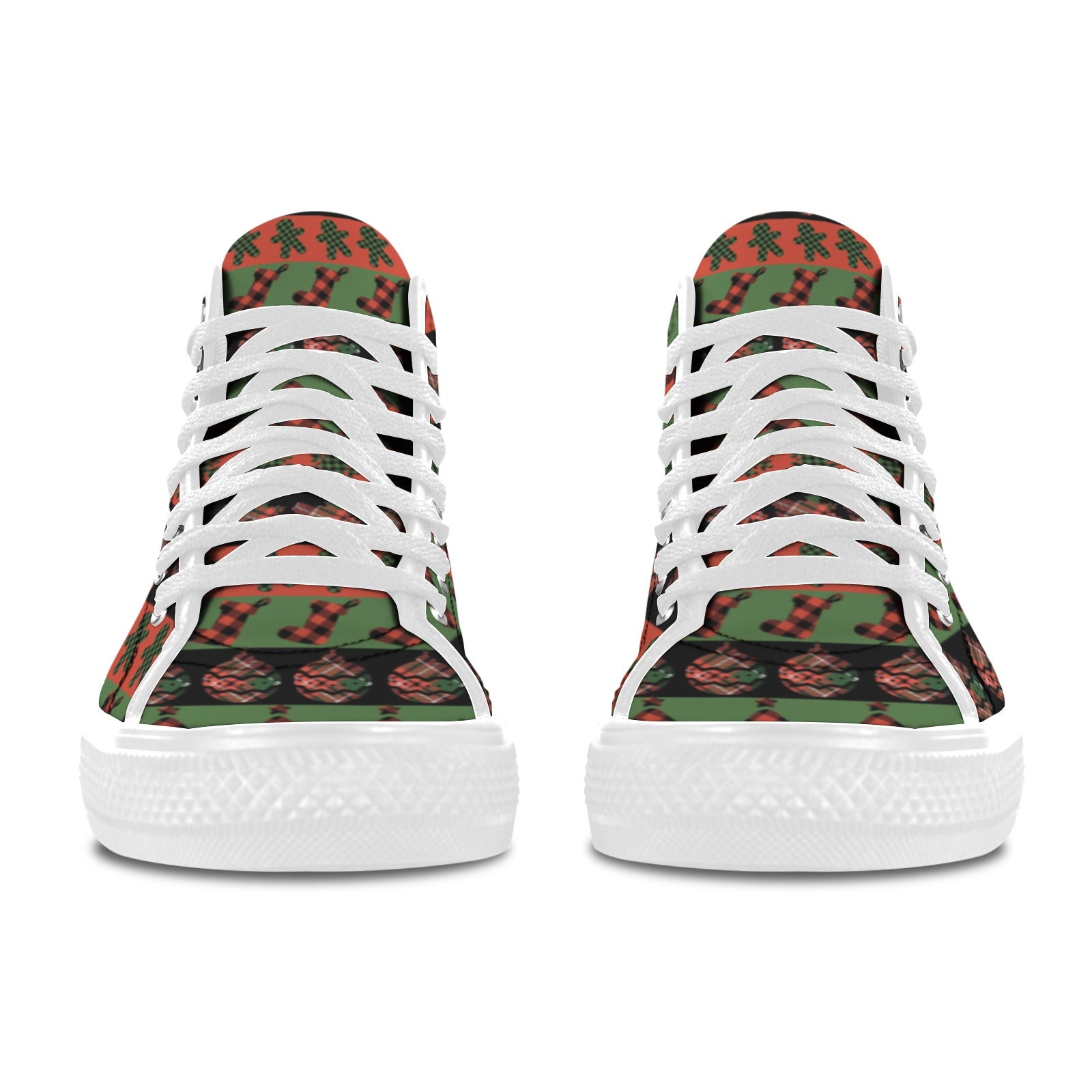 Men's Christmas Stripped Abstract High Top Shoes