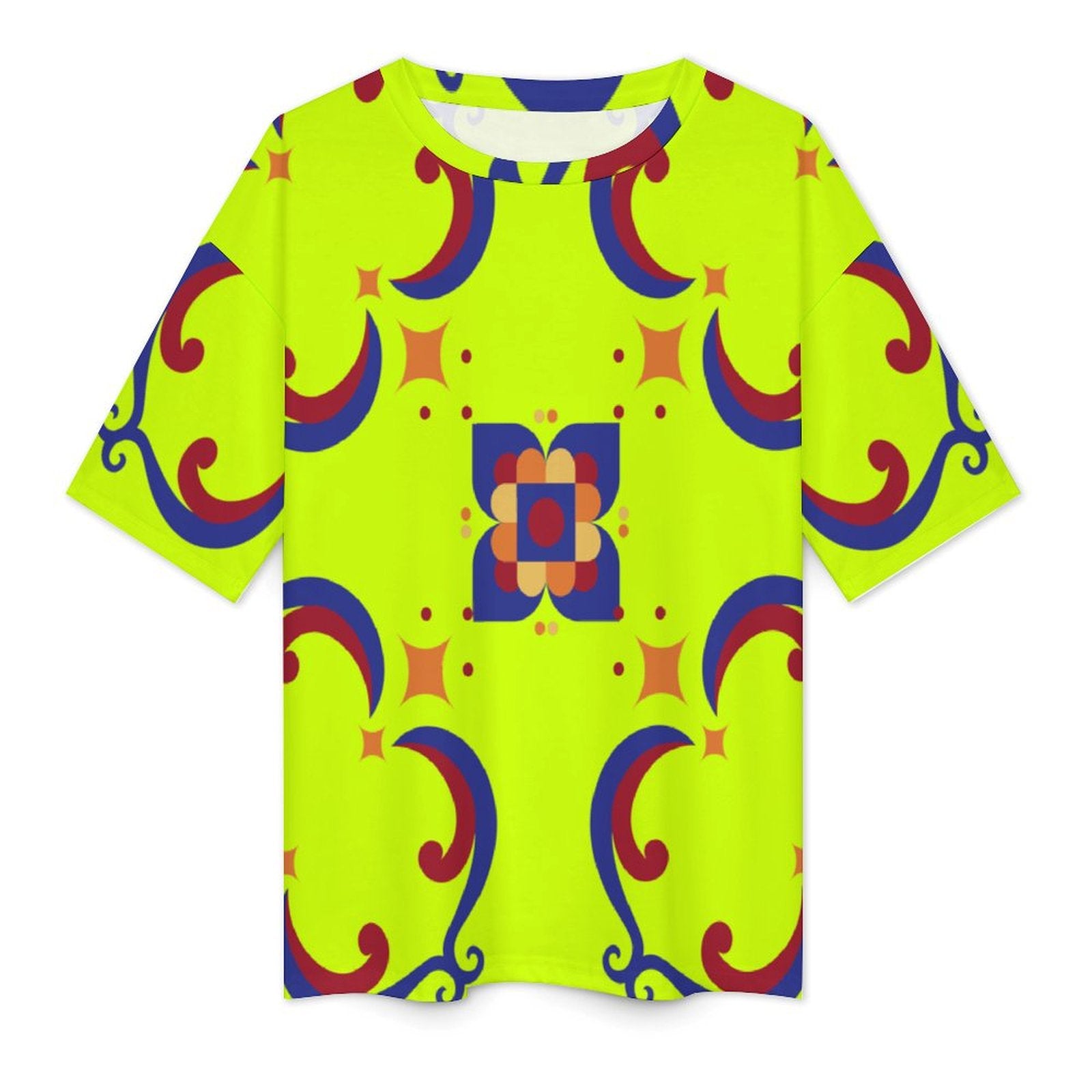 Men's Geometric Pattern Acid & Punk Oversized T-shirt