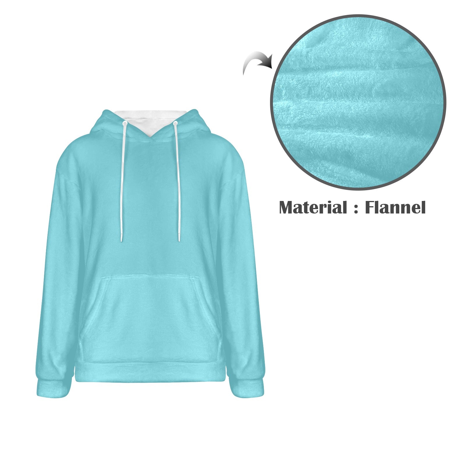 Men's Blizzard Blue Solid Flannel Hoodie