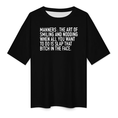 Men's Manners Typography Oversized T-shirt
