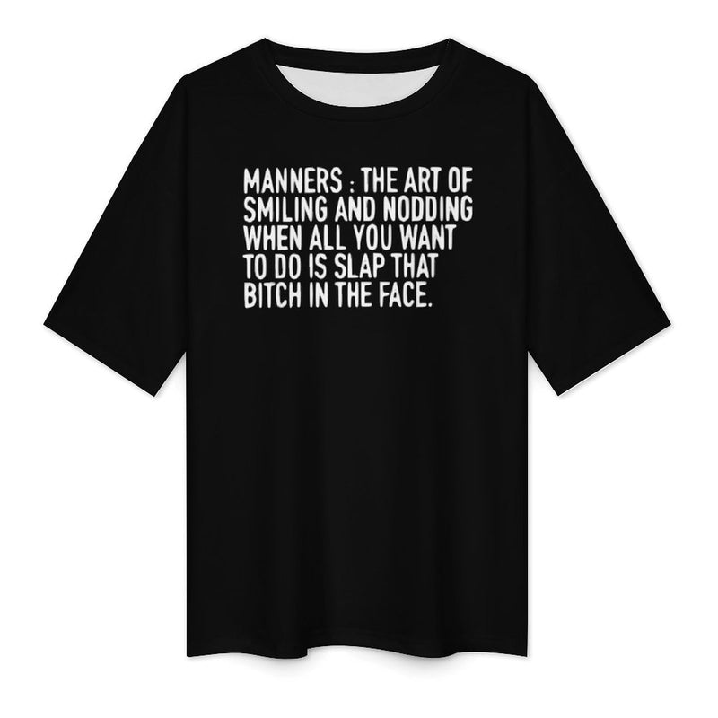 Men's Manners Typography Oversized T-shirt