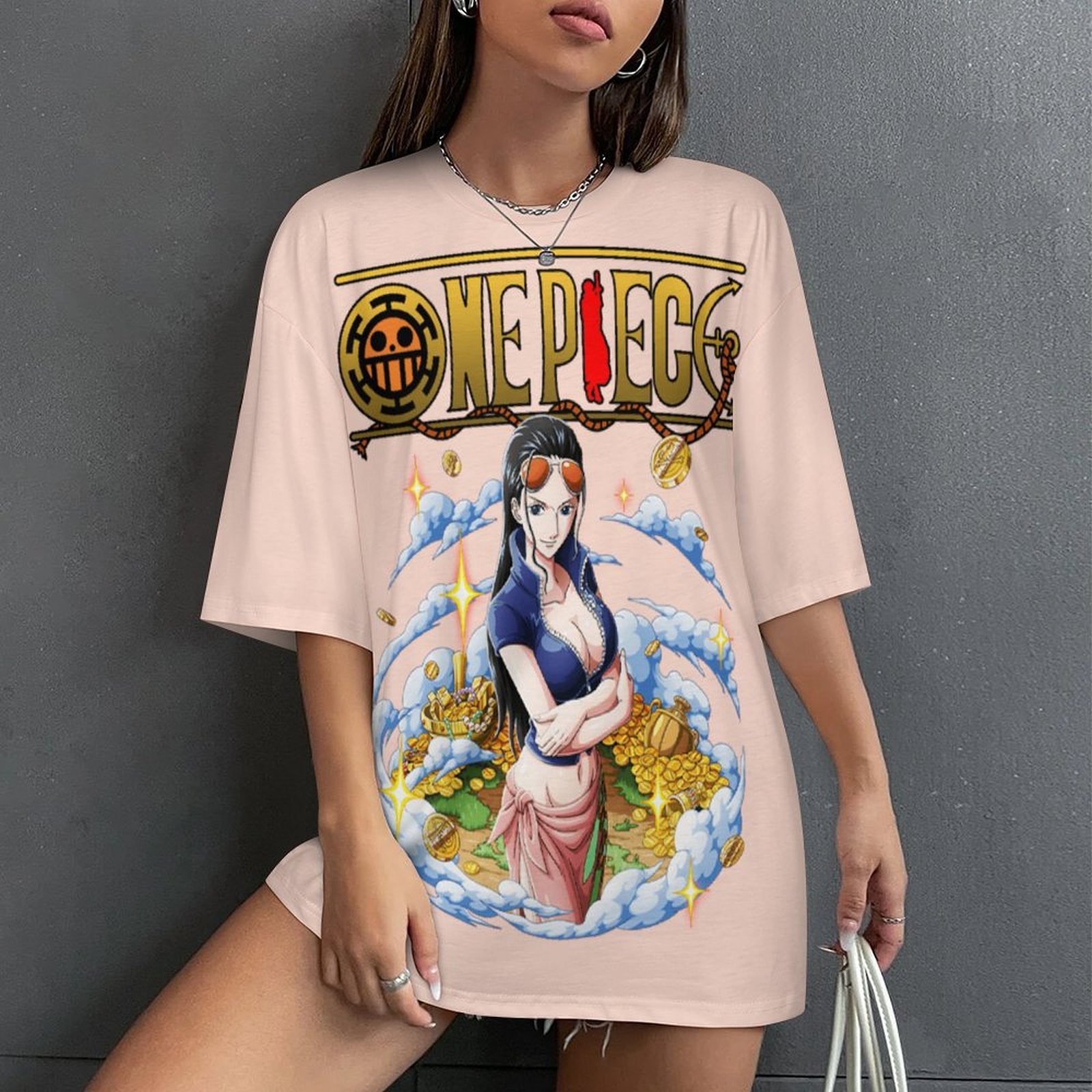 Women's Boa Hancock One Piece Anime Oversized T-shirt