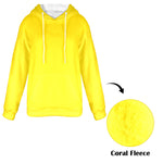 Women's Golden Yellow Solid Flannel Hoodie