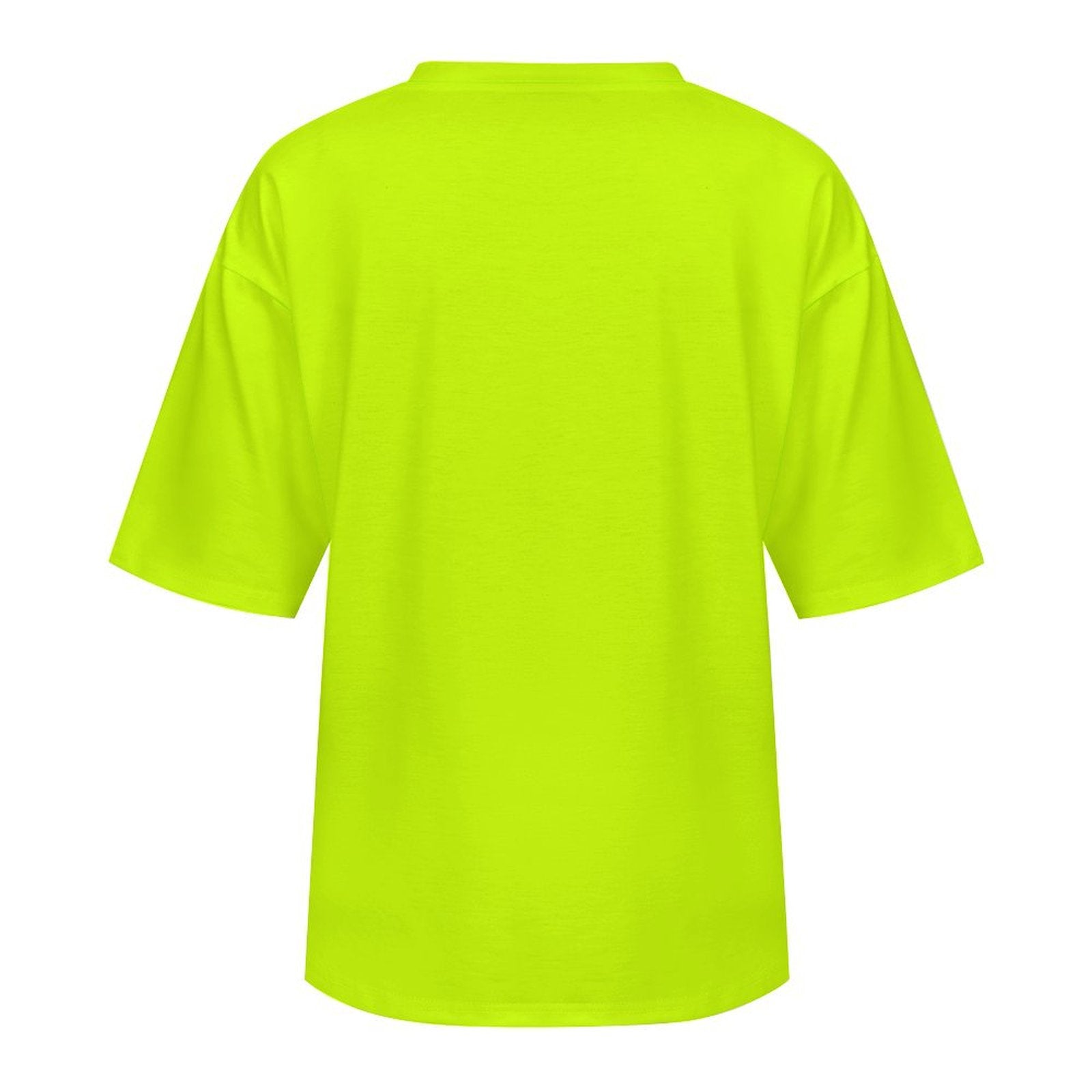Men's Fluorescent Yellow Solid Oversized T-shirt