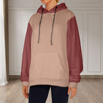 Women's Mocha Mousse & Brown Solid Flannel Hoodie