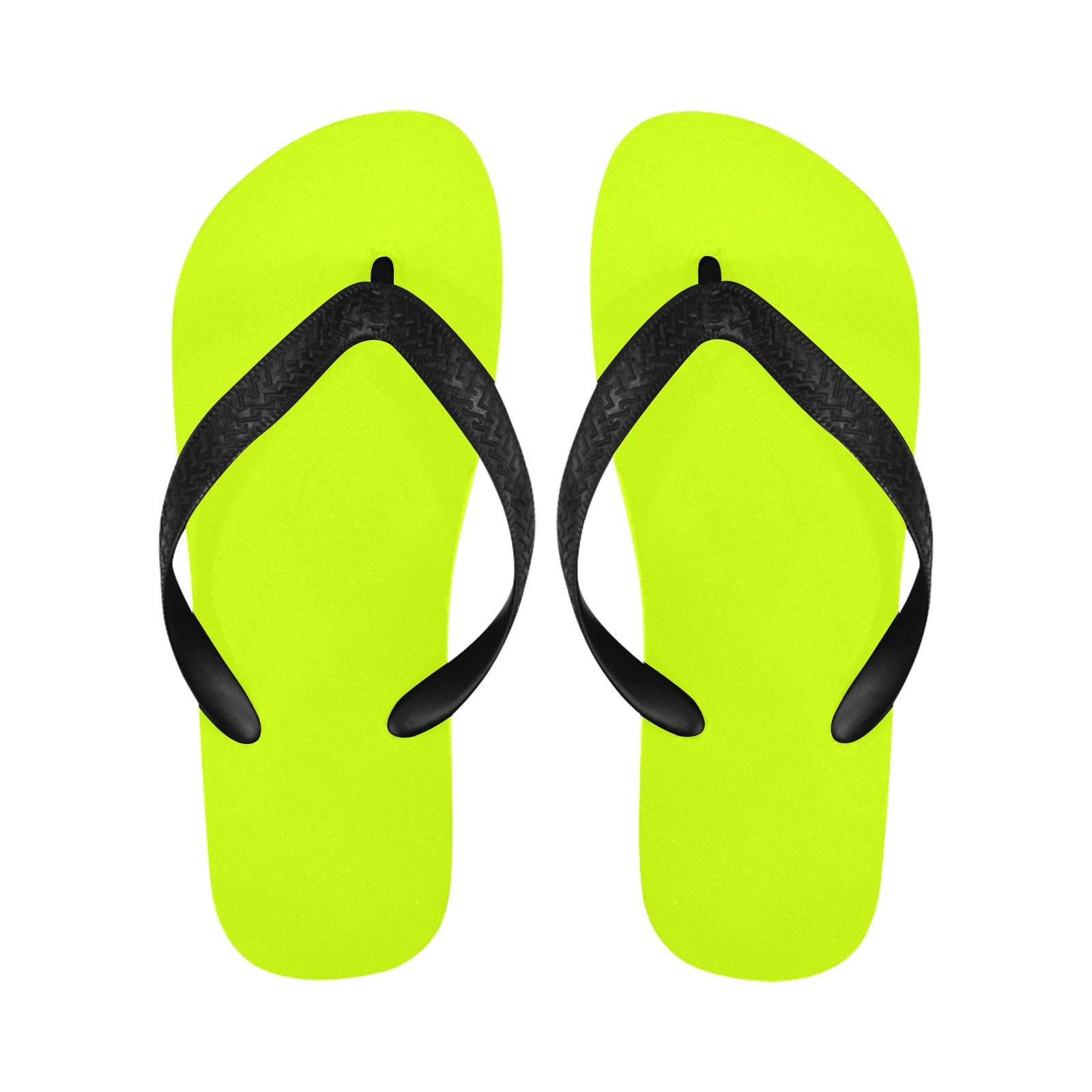 Men's Fluorescent Yellow Solid Flip Flops