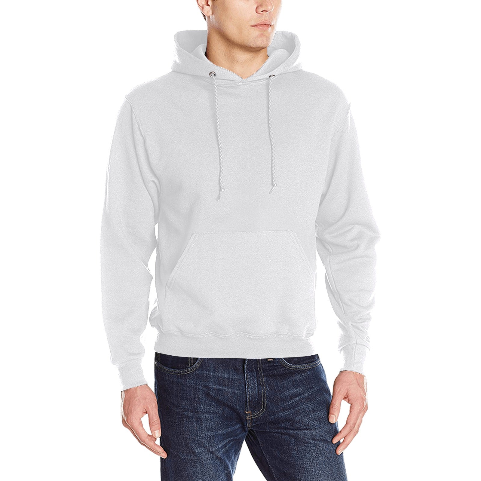 Men's Light Grey Solid Classic Hoodie