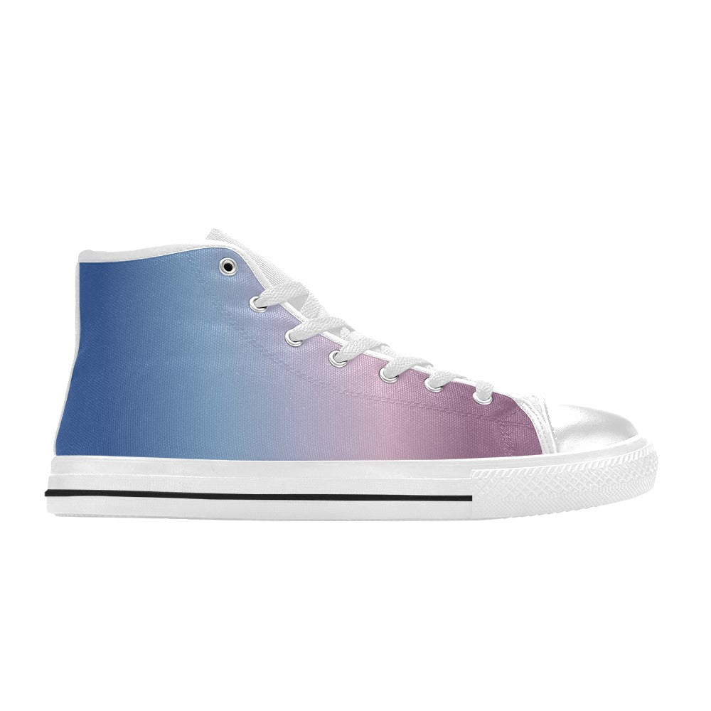 Men's Blue Pink Hue Solid High Top Shoes