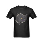 Men's Black Cat Streetwear Classic Fit T-shirt