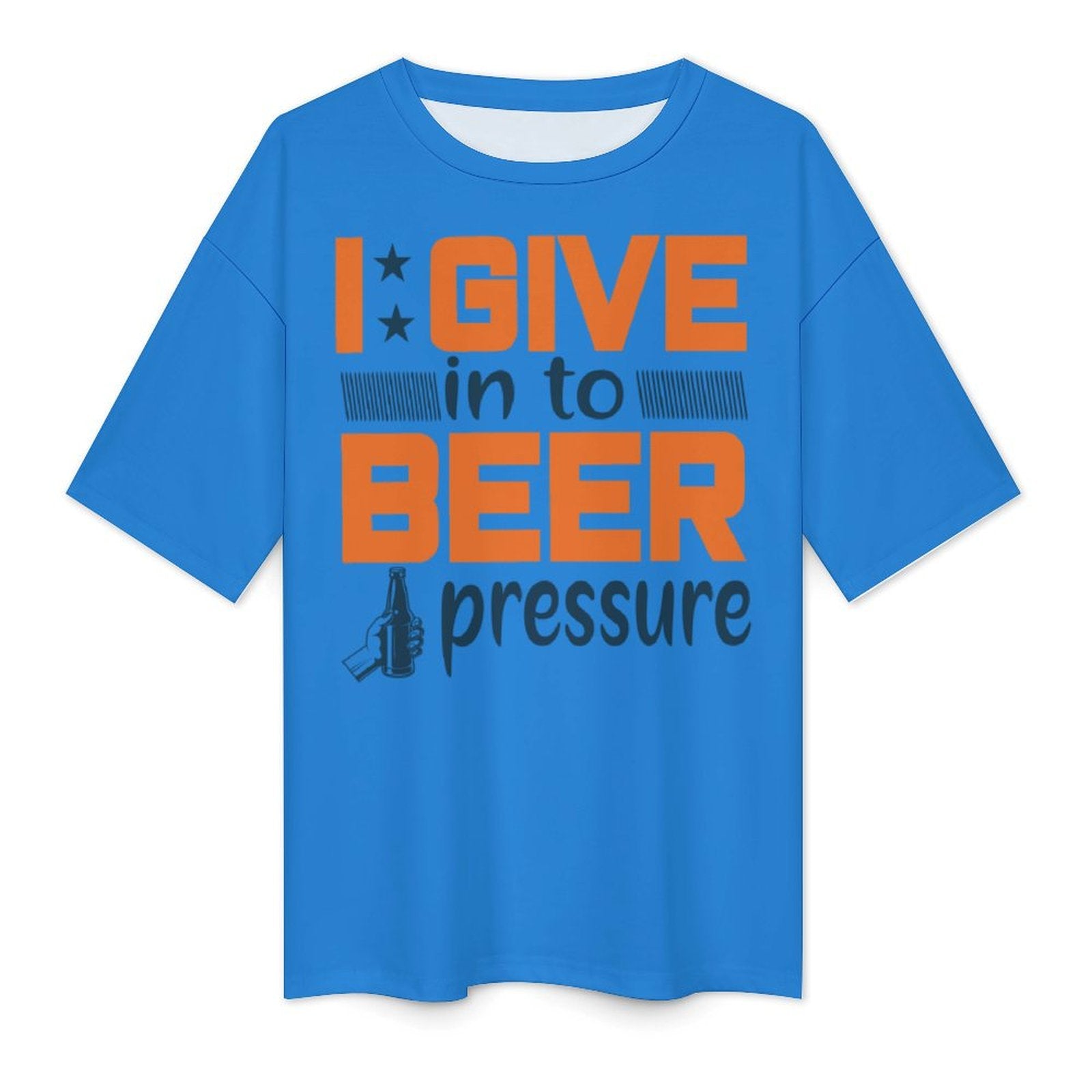 Men's Beer Pressure Typography Oversized T-shirt