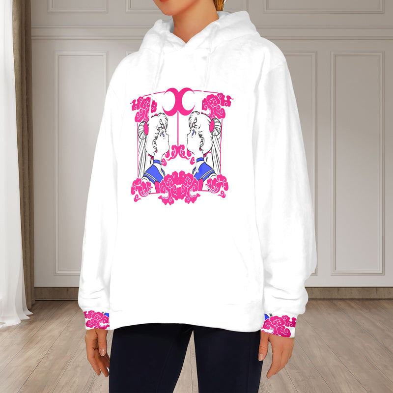 Women's Sailor Moon Potrait Anime Flannel Hoodie