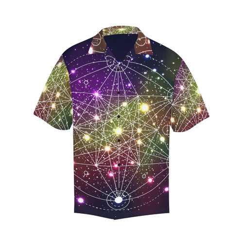 Men's Star Constellations Abstract Half Sleeve Shirt
