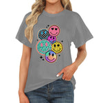 Women's Multi Smile Streetwear Classic Fit T-shirt