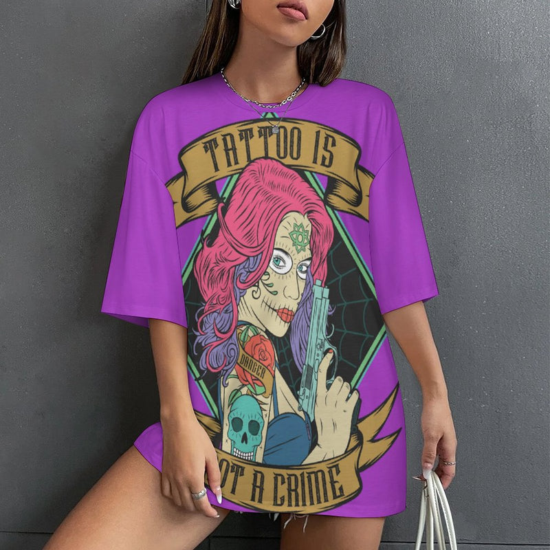 Women's Tattoo Doll Acid & Punk Oversized T-shirt