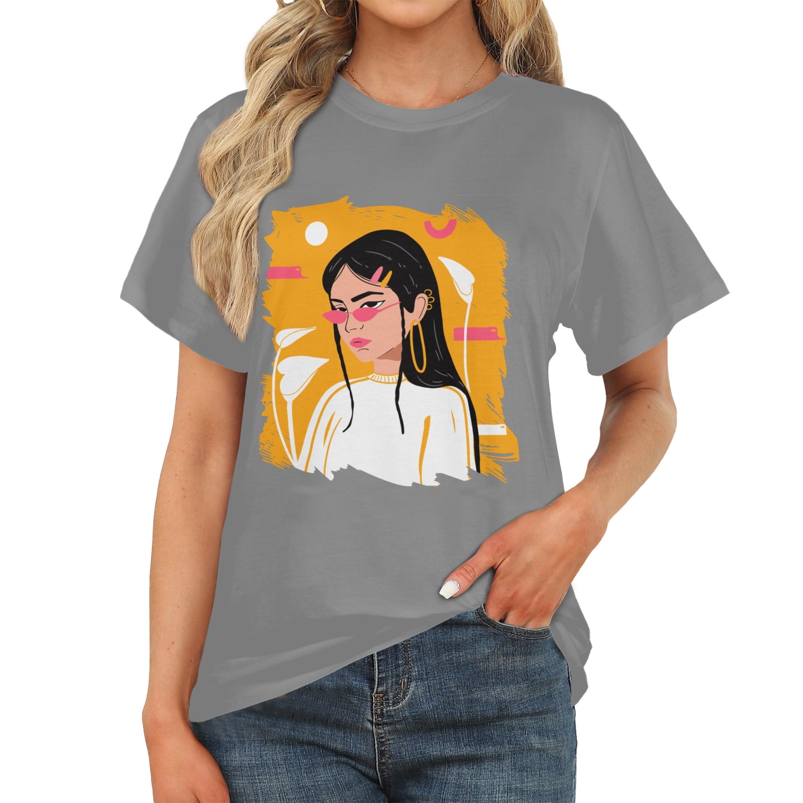 Women's Asian Lady Abstract Classic Fit T-shirt