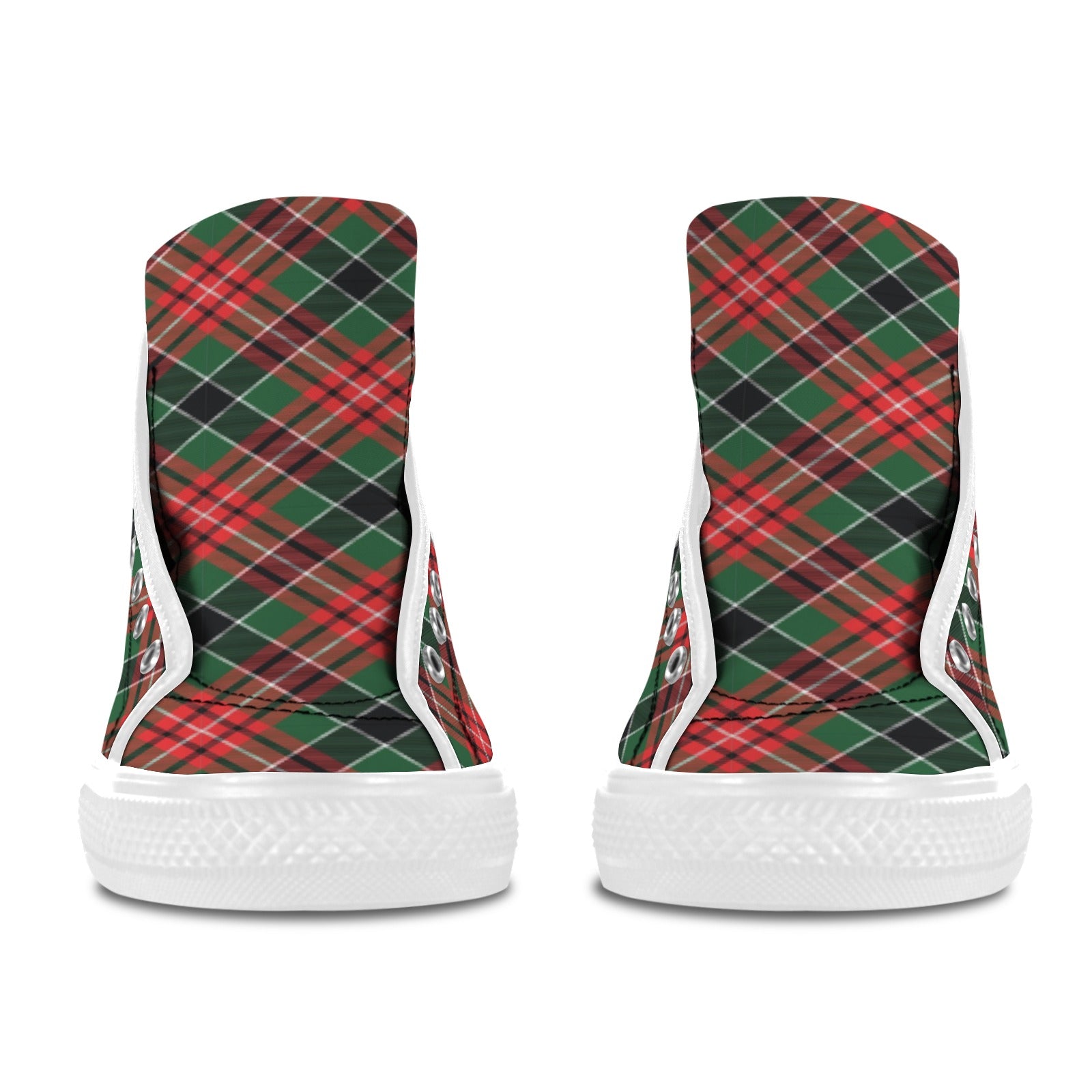 Men's Congested Tartan Blaze Abstract High Top Shoes