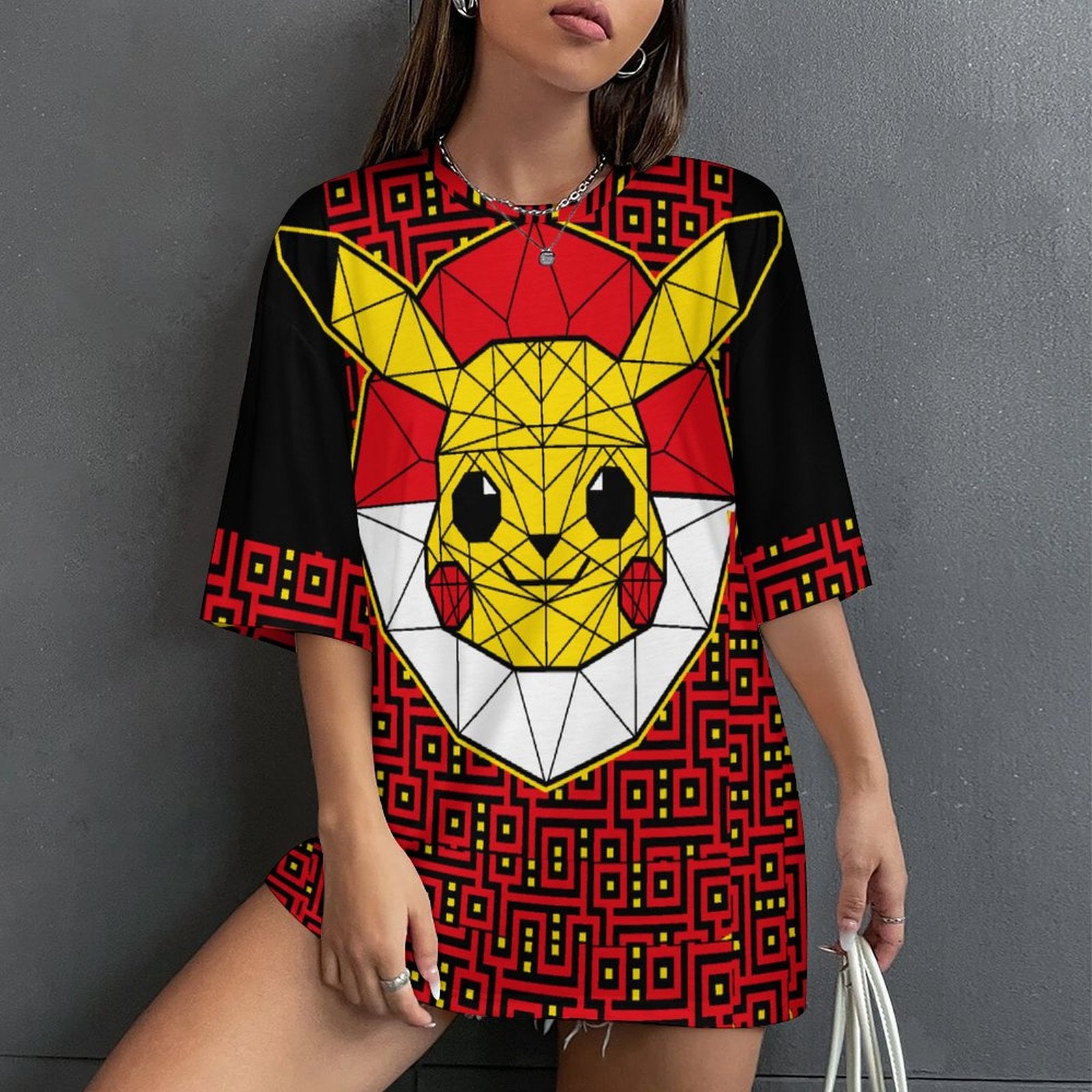 Women's Pikachu Pokemon Anime Oversized T-shirt