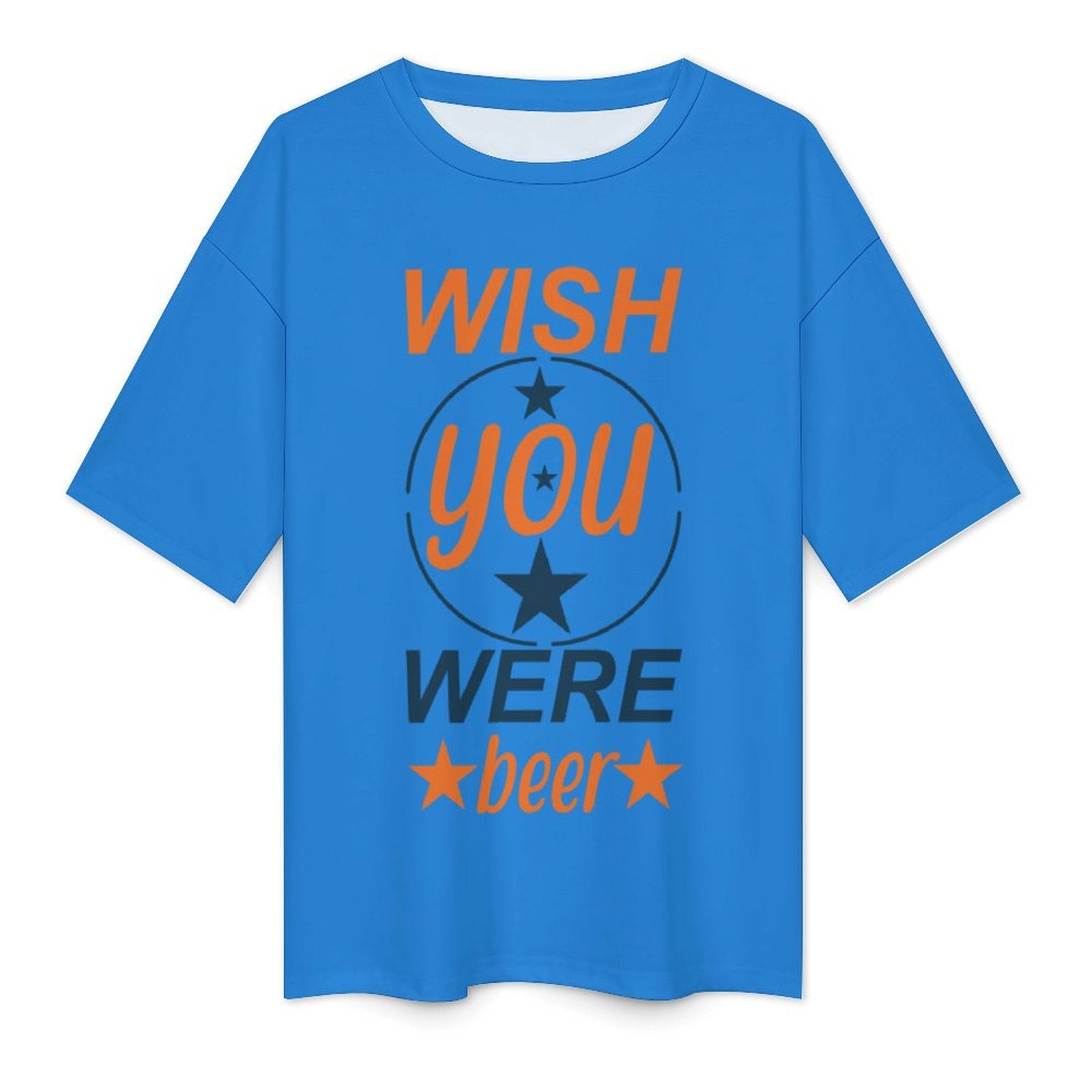 Men's Wish You Were Beer Typography Oversized T-shirt