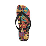 Men's Vibrant Groove Abstract Flip Flops