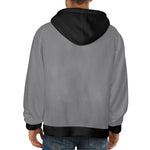 Men's Grey & Black Solid Flannel Hoodie