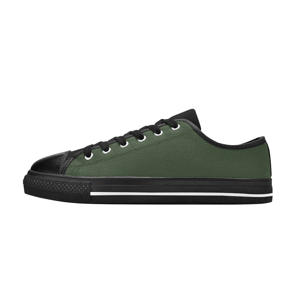 Women's Gray Asparagus Solid Low Top Shoes