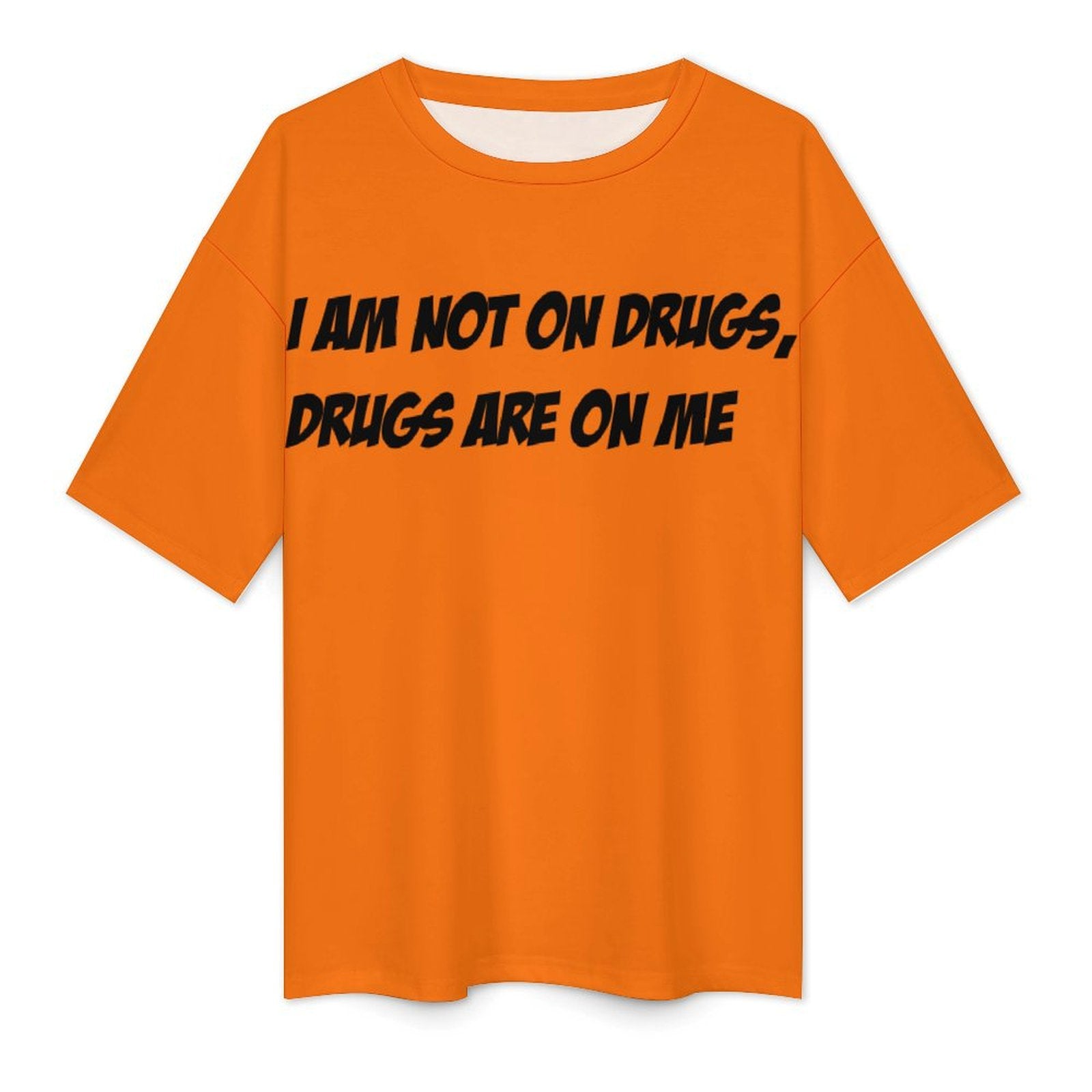 Men's Drugs on Me Typography Oversized T-shirt