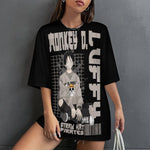 Women's Monkey Luffy Magazine One Piece Anime Oversized T-shirt