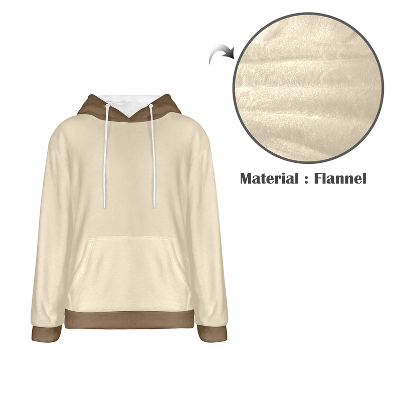 Men's Coffee Creme Solid Flannel Hoodie