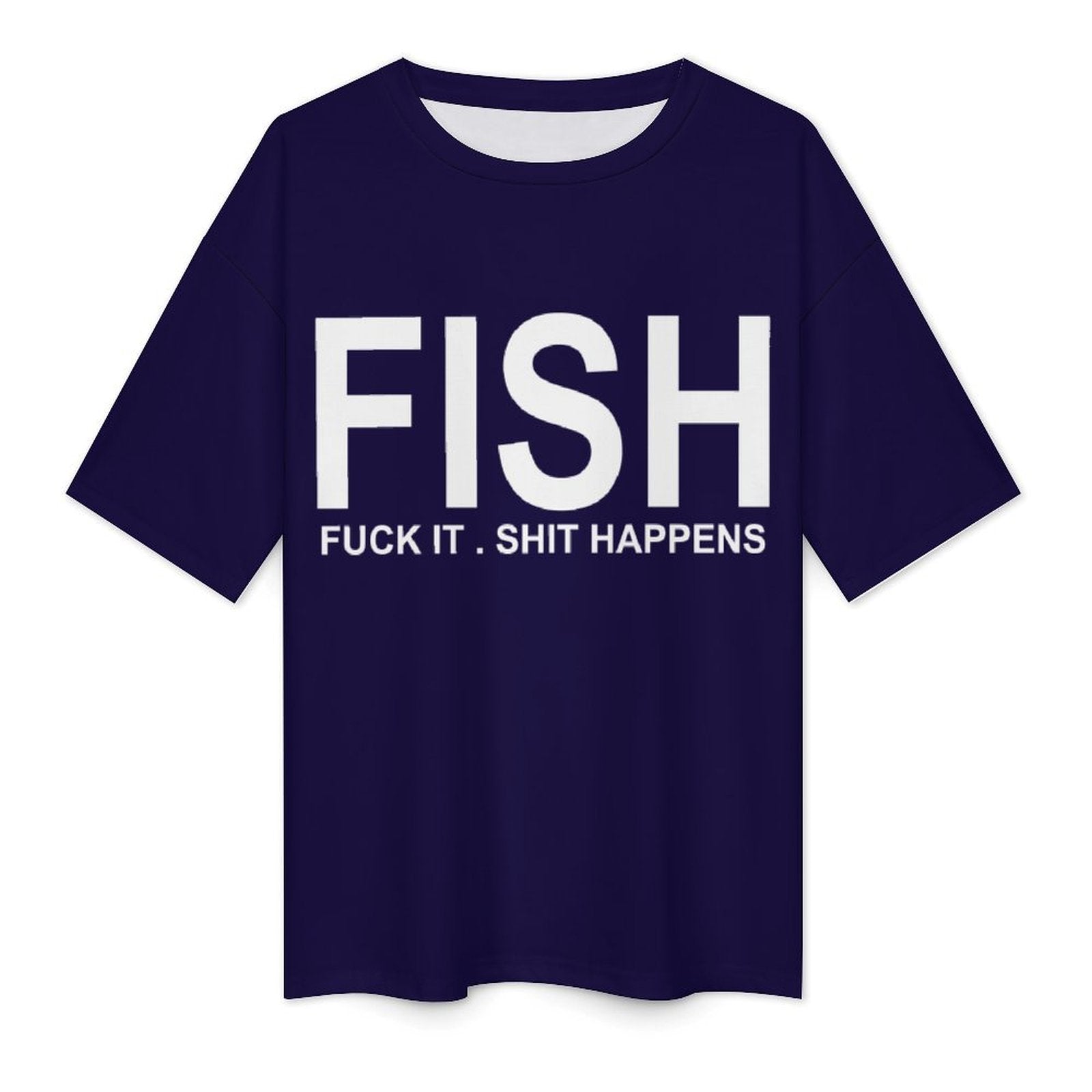 Men's F-I-S-H Typography Oversized T-shirt