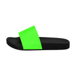 Women's Neon Green Solid Slider Sandals