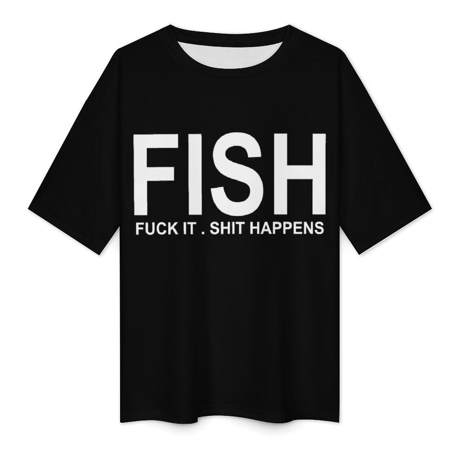 Men's F-I-S-H Typography Oversized T-shirt