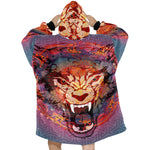 Men's Angry Lion Abstract Blanket Hoodie