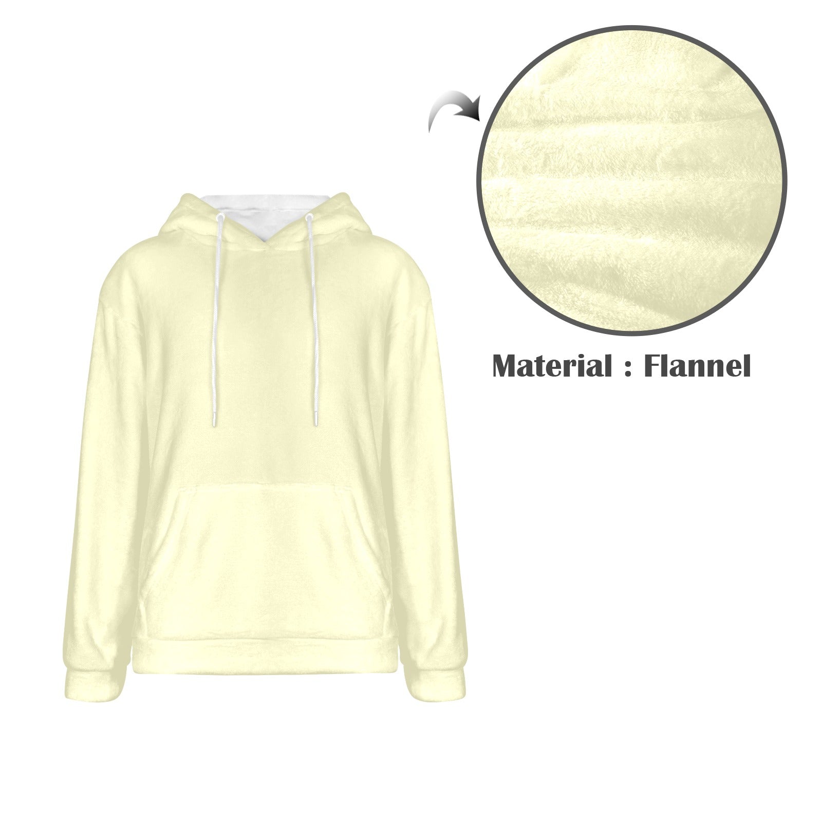 Men's Pale Spring Bud Solid Flannel Hoodie