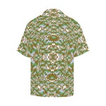 Men's Green Galactic Abstract Half Sleeve Shirt