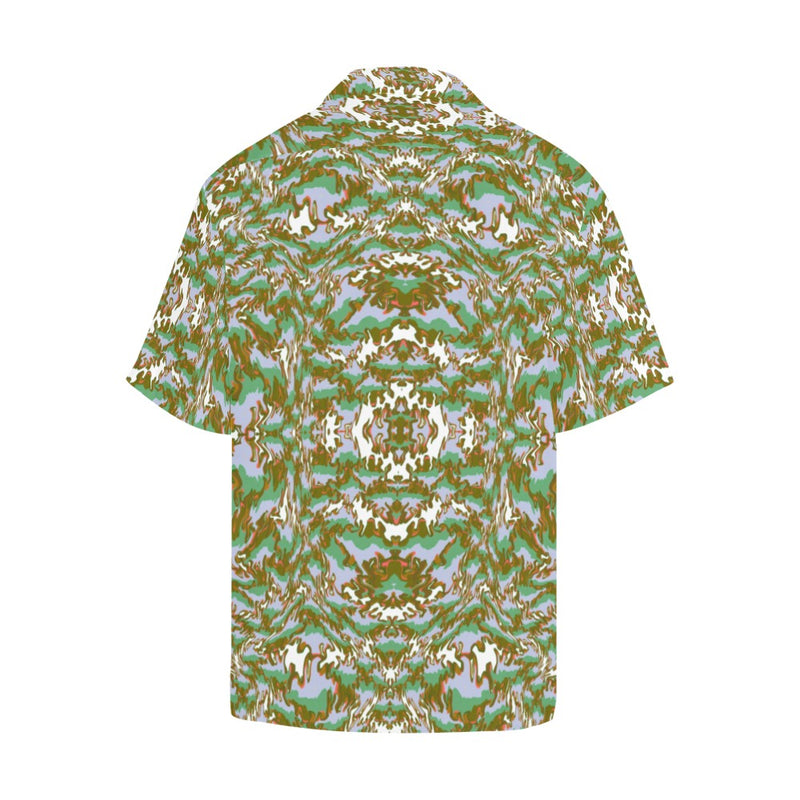Men's Green Galactic Abstract Half Sleeve Shirt