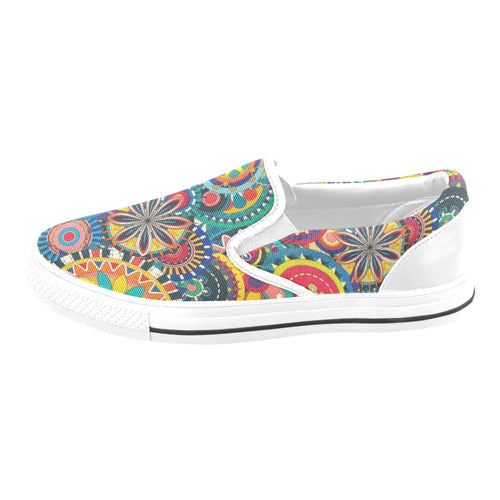 Men's Colorful Mandala Abstract Slip-on Shoes