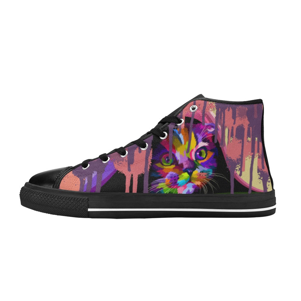Women's Funky Cat Abstract High Top Shoes
