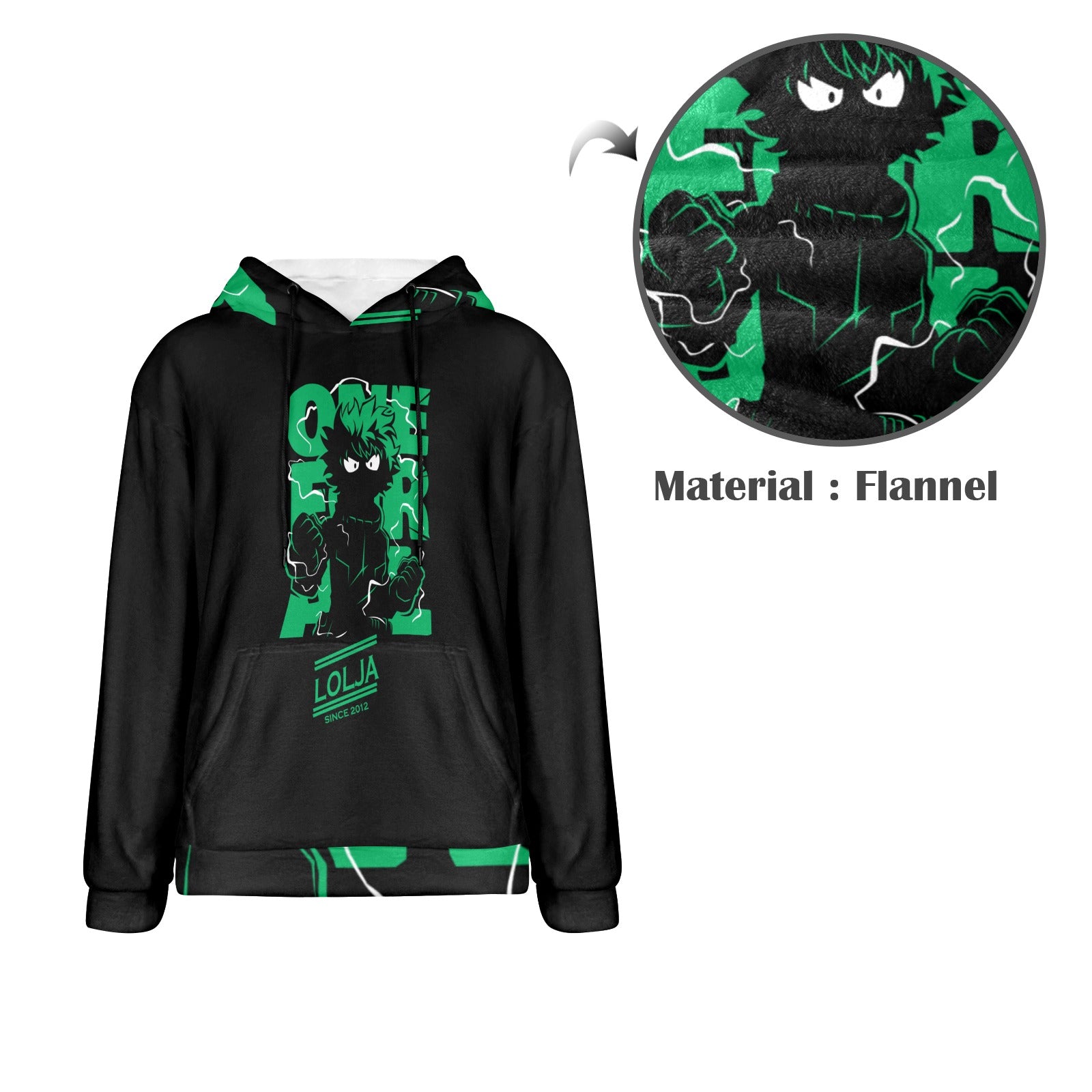 Men's My Hero Academia Anime Flannel Hoodie
