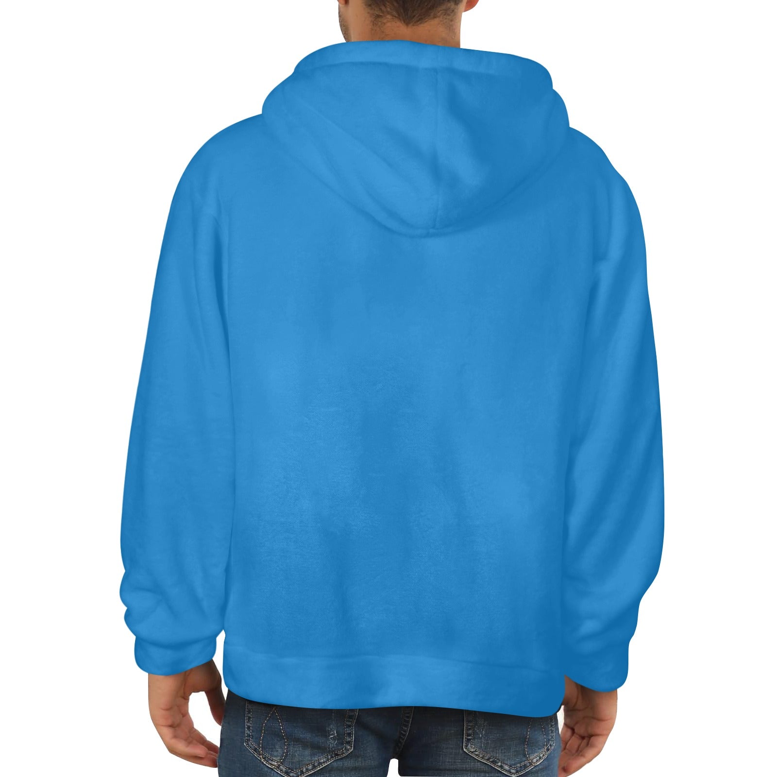 Men's Celestial Blue Solid Flannel Hoodie