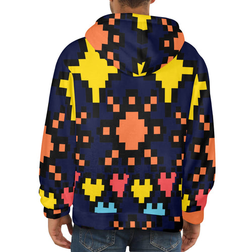 Men's Trippy Abstract Pattern Art Acid & Punk Flannel Hoodie