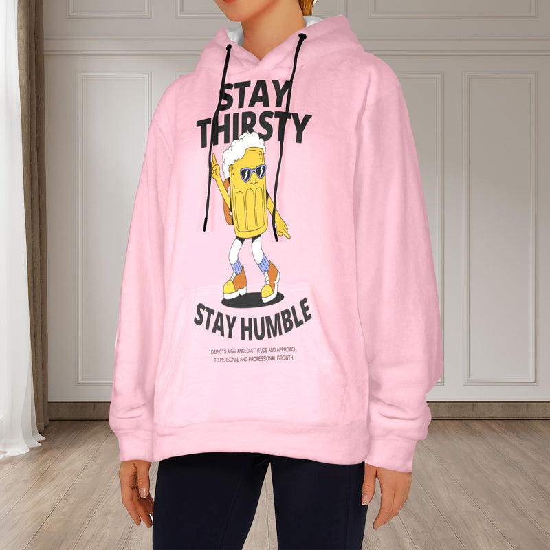 Women's Beer Thirst Abstract Flannel Hoodie