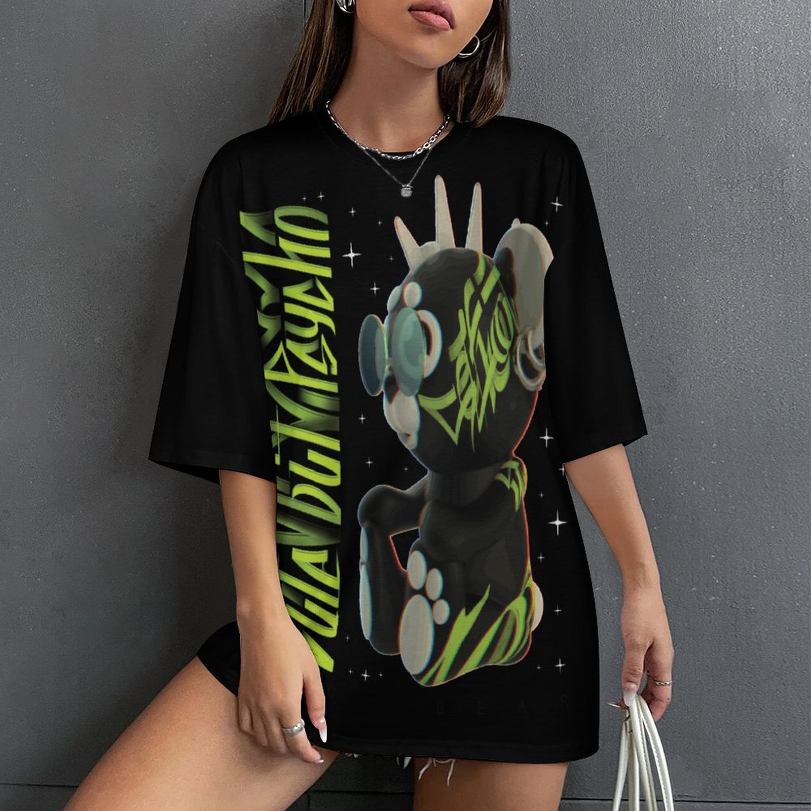 Women's Psycho Bear Streetwear Oversized T-shirt