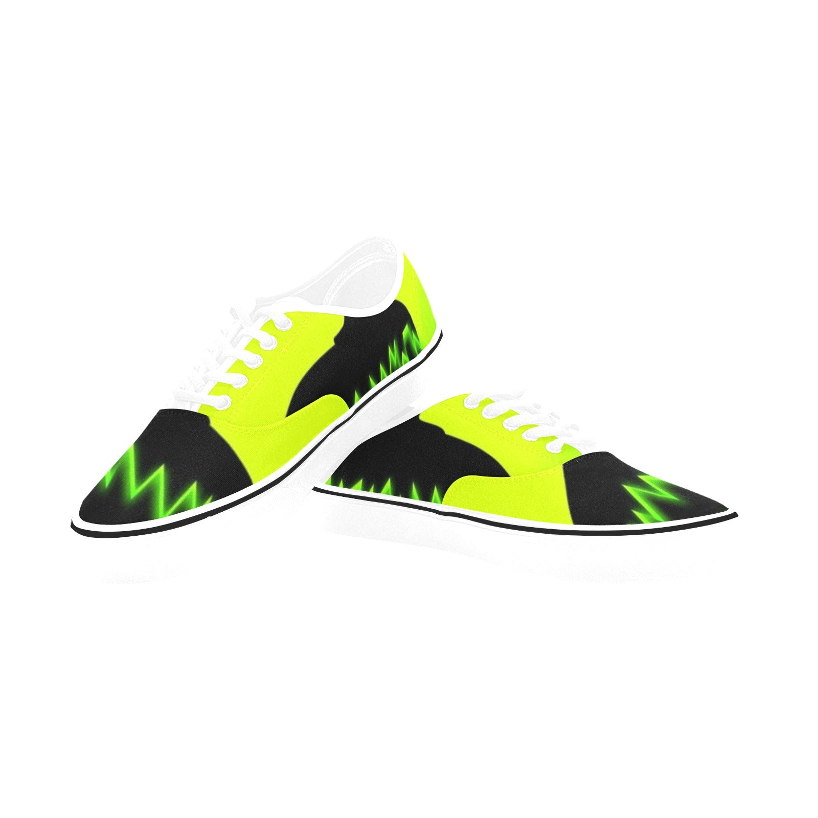 Men's Neon Shark Abstract Low Top Shoes