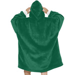 Women's Bottle Green Solid Blanket Hoodie