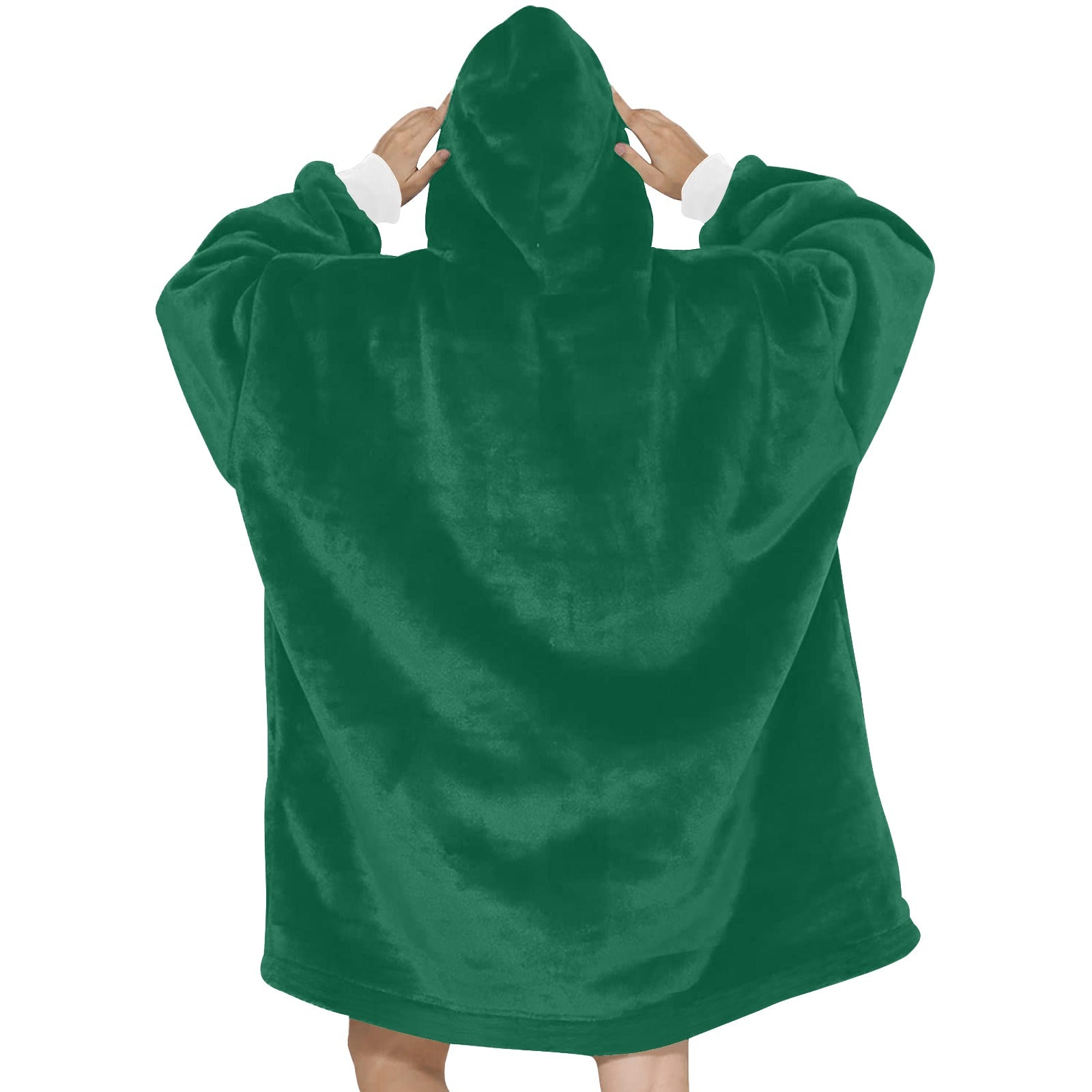 Women's Bottle Green Solid Blanket Hoodie